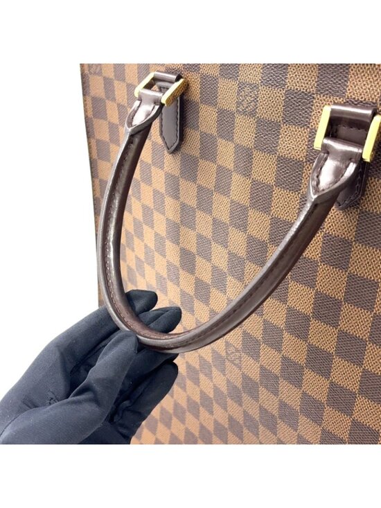 Buy Louis Vuitton Sac Plat Gm Damier Ebene Brown | Maxuria Louis Vuitton Sac Plat Damier Ebene Leather Brown Tote Gold